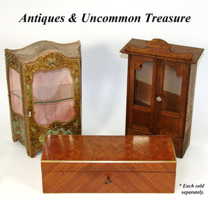 Antique French Napoleon III Kingwood Parquet Glove or Document, Table or Jewelry Box, Casket