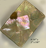Antique French Carved Mother of Pearl 4.25" Calling Card Case, Necessaire, Napoleon III