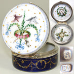 Viennese  c.1850-60  Vienna Austria Kiln Fired Enamel Patch or Snuff, Vanity Box, Casket, Sterling Silver, Packeny, Karl Active: 1815-58