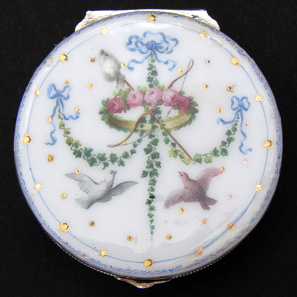 Viennese  c.1850-60  Vienna Austria Kiln Fired Enamel Patch or Snuff, Vanity Box, Casket, Sterling Silver, Packeny, Karl Active: 1815-58