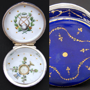 Viennese  c.1850-60  Vienna Austria Kiln Fired Enamel Patch or Snuff, Vanity Box, Casket, Sterling Silver, Packeny, Karl Active: 1815-58