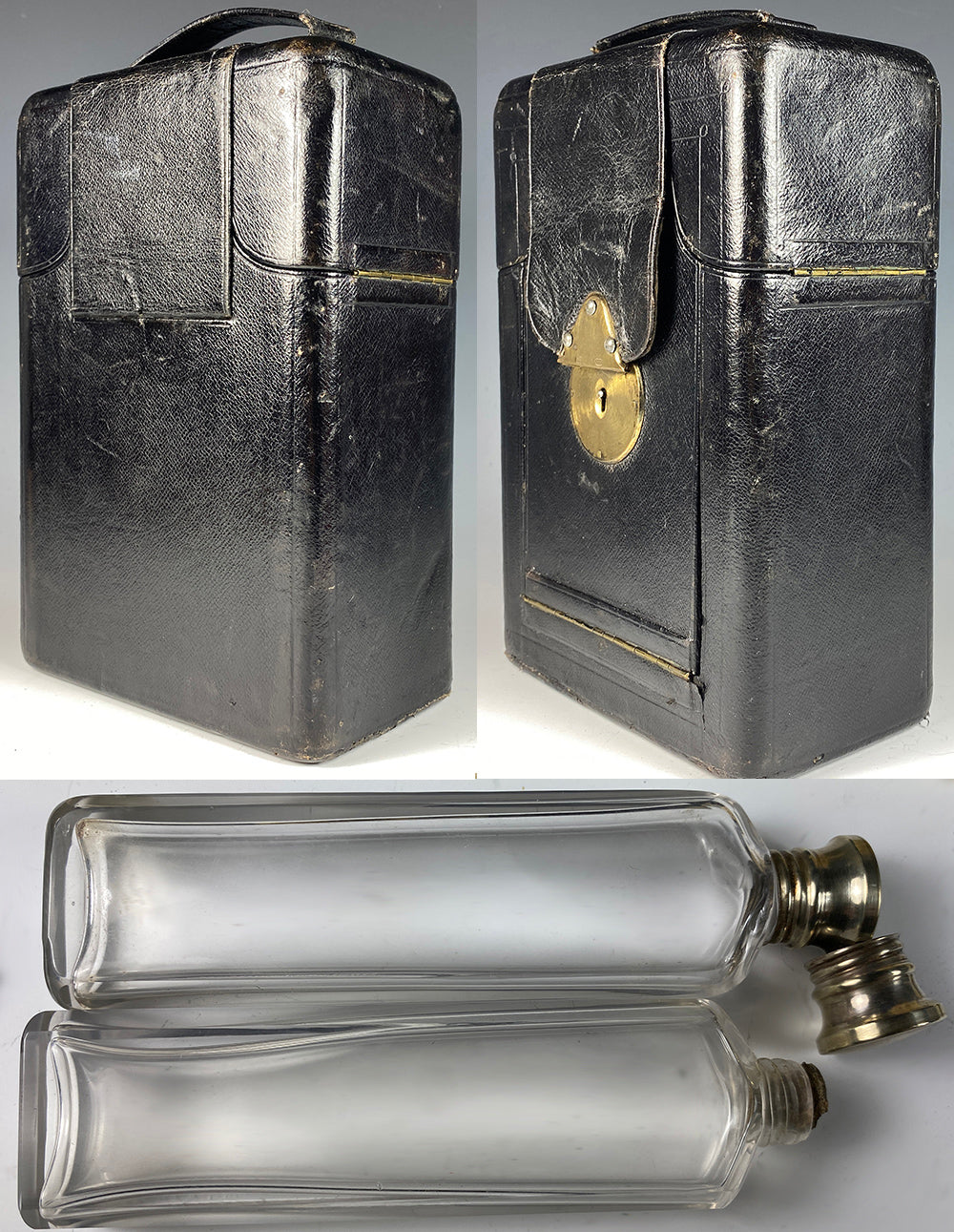 Antique French Trousse de Voyage, Travel Vanity Case, Perfumes, Razors, Many Tools in Ivory