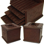 Fine Antique Victorian to Edwardian Era Black Forest Carved Cigar Presenter, Box, Not Humidor