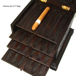 Antique Victorian Era Black Forest Carved 7" Square Cigar Presenter, Tantalus, Not Humidor