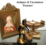 Antique French Napoleon III Era 4.75" Tall Blackamoor Figure, Sculpture, Woman with Basket