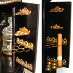 Huge Antique French Napoleon III Era 15.75" Cigar & Liqueur Tantalus, Carousel Style