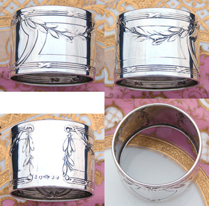 Antique Continental .800 Silver 1 7/8" Napkin Ring, Classical Acanthus Decoration