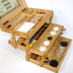 Antique French Bourgeois Aine Artist's Paint Box, 3-Tier with Watercolor Paints