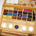 Antique French Bourgeois Aine Artist's Paint Box, 3-Tier with Watercolor Paints