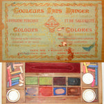 Antique French Bourgeois Aine Watercolor Artist's Box, Set with Some Original Contents